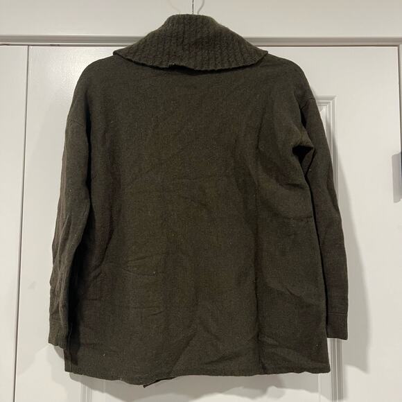 Ellen Tracy Women's 100% Extra Fine Merino Wool Sweater Leather Detail‎ M - Picture 6 of 12